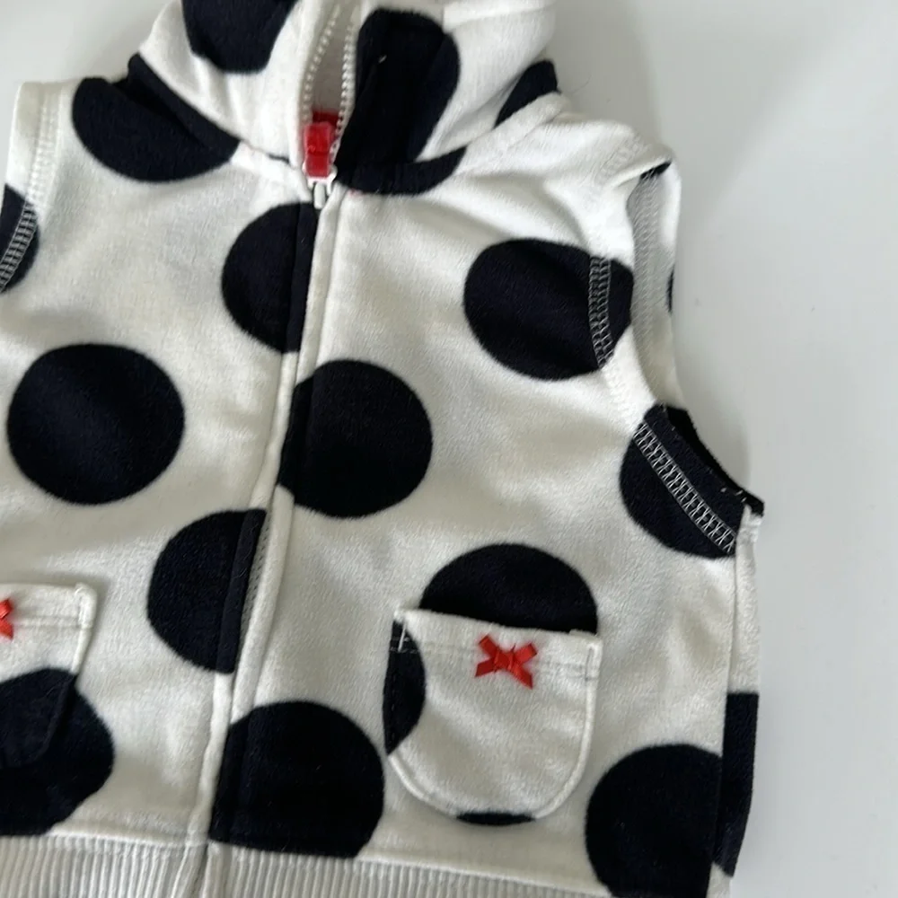 Fleece circle print baby vest
